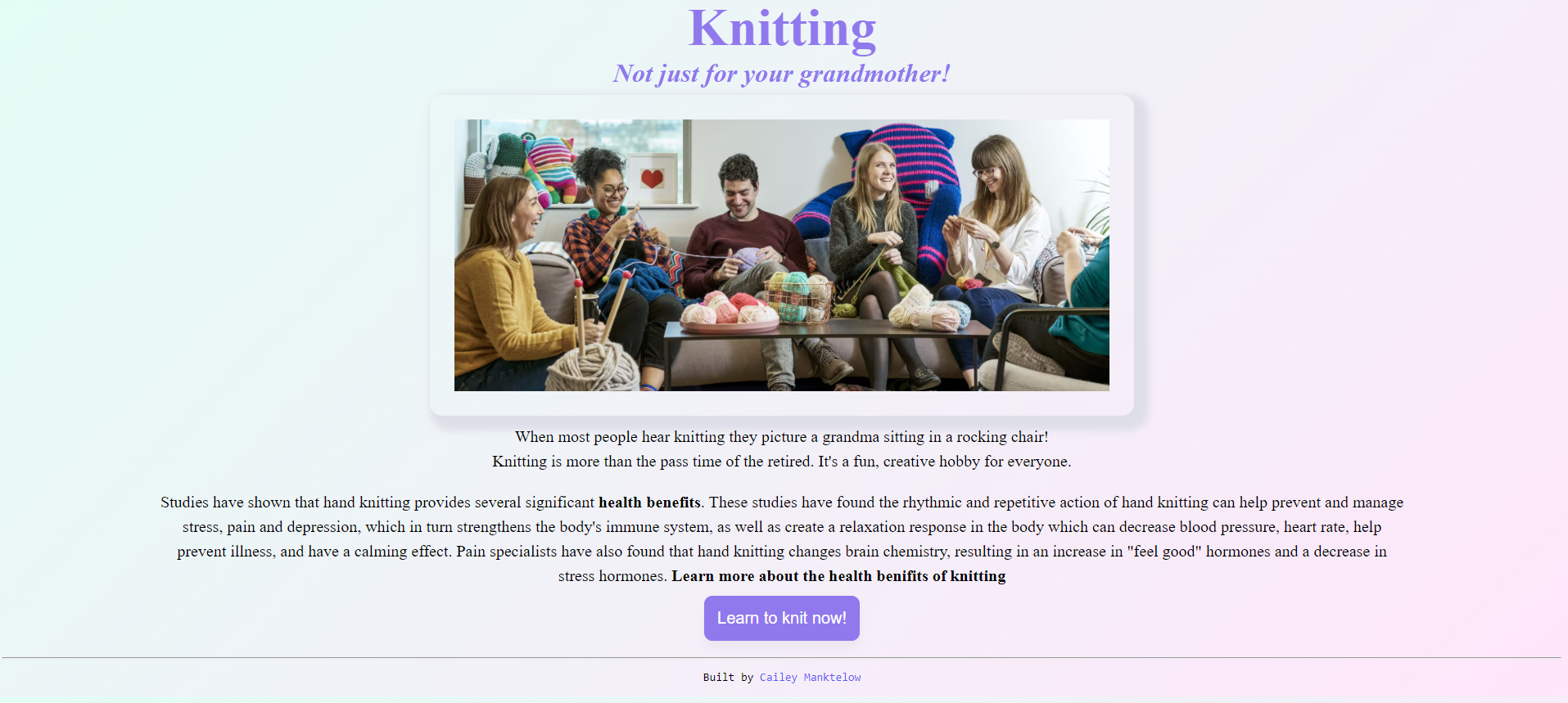 Knitting project preview